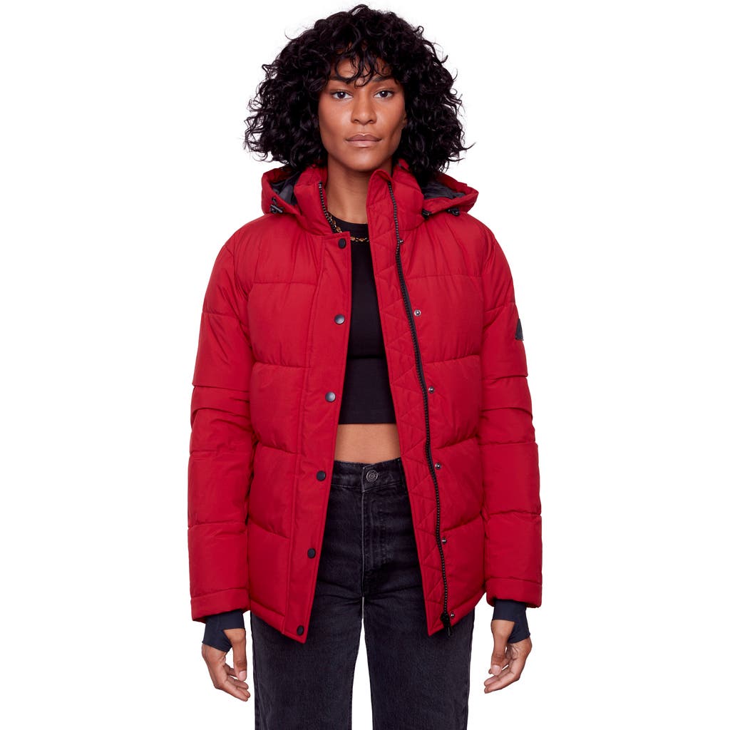 Alpine North FORILLON - Vegan Down Short Quilted Puffer Jacket in Deep Red at Nordstrom, Size Small