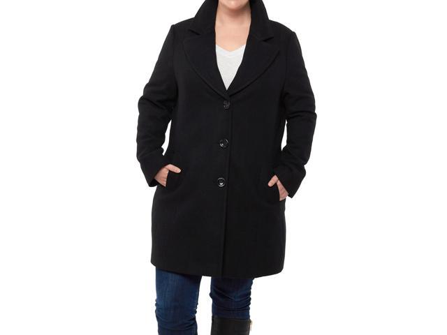 Alpine Swiss Womens Plus Size Wool Overcoat Walking Coat Blazer Pea Coat Jacket