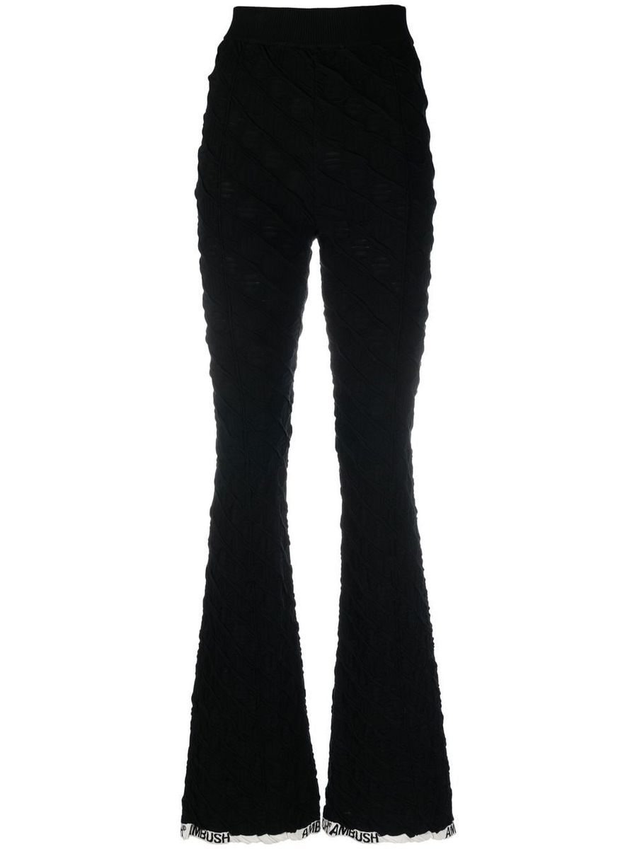 Ambush High Waist Flared Knit Trousers