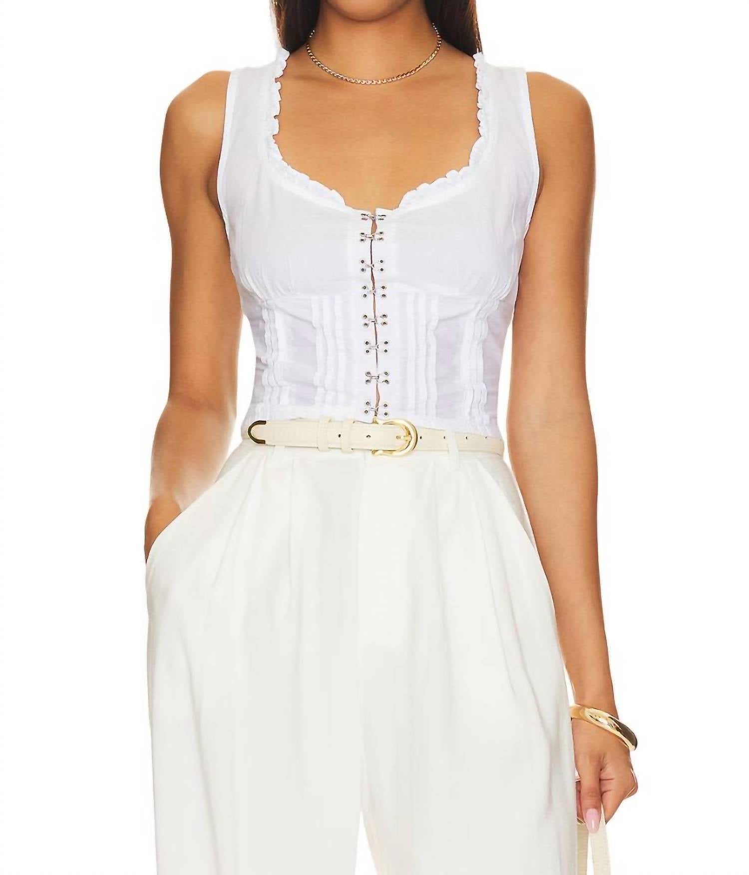 Amelia Corset Top In White