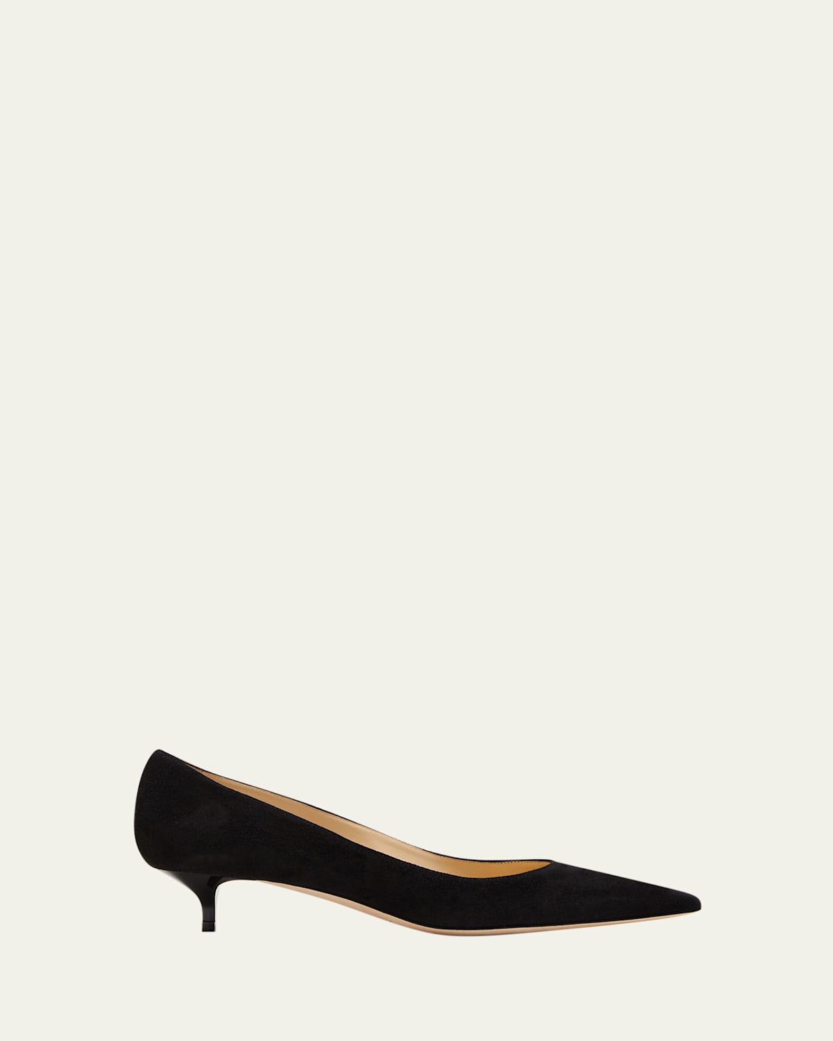 Amelia Suede Kitten-Heel Pumps, Black