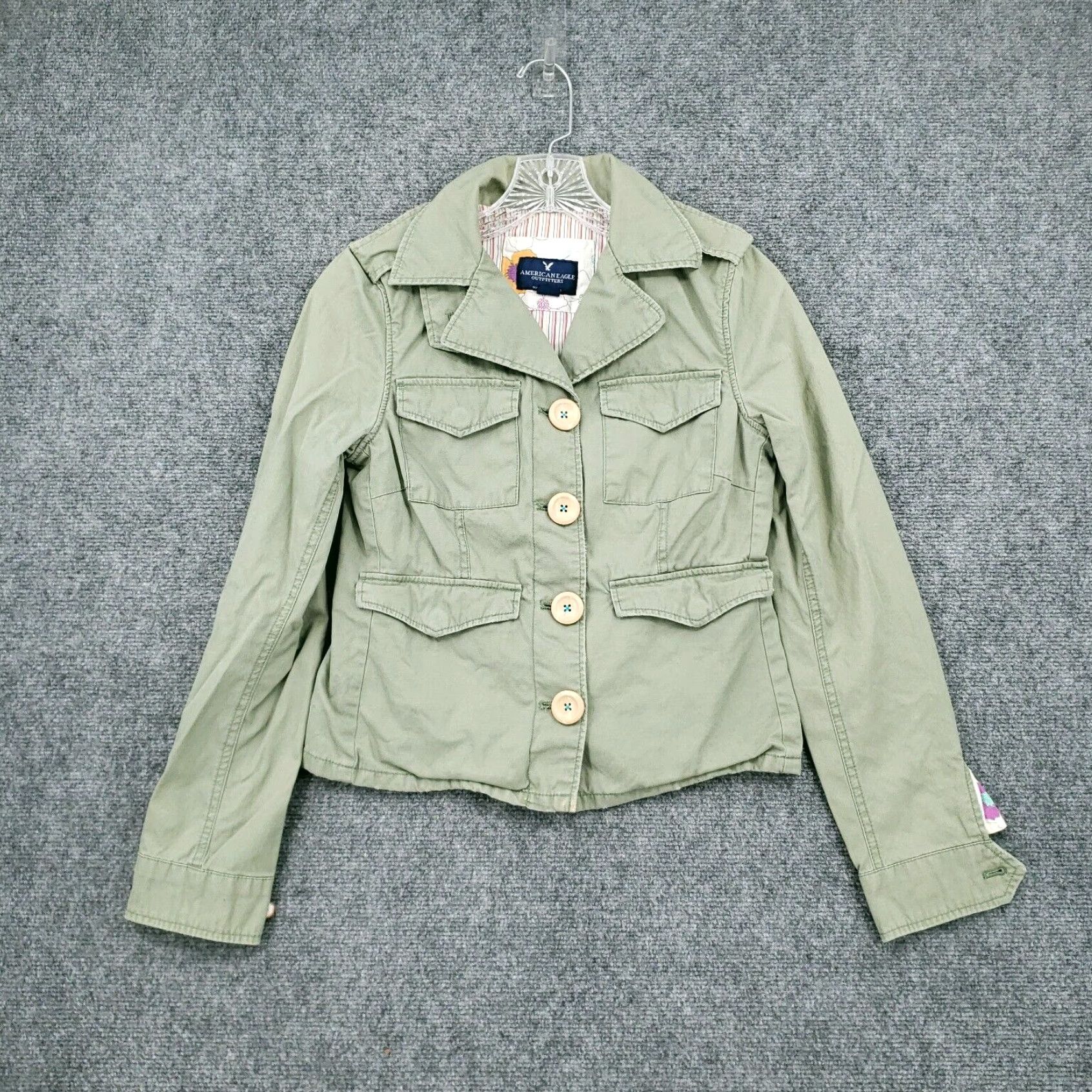 American Eagle Outfitters Womens Xs Extra Small Green Military Style Utility Field Coat Jacket By American Eagle in White