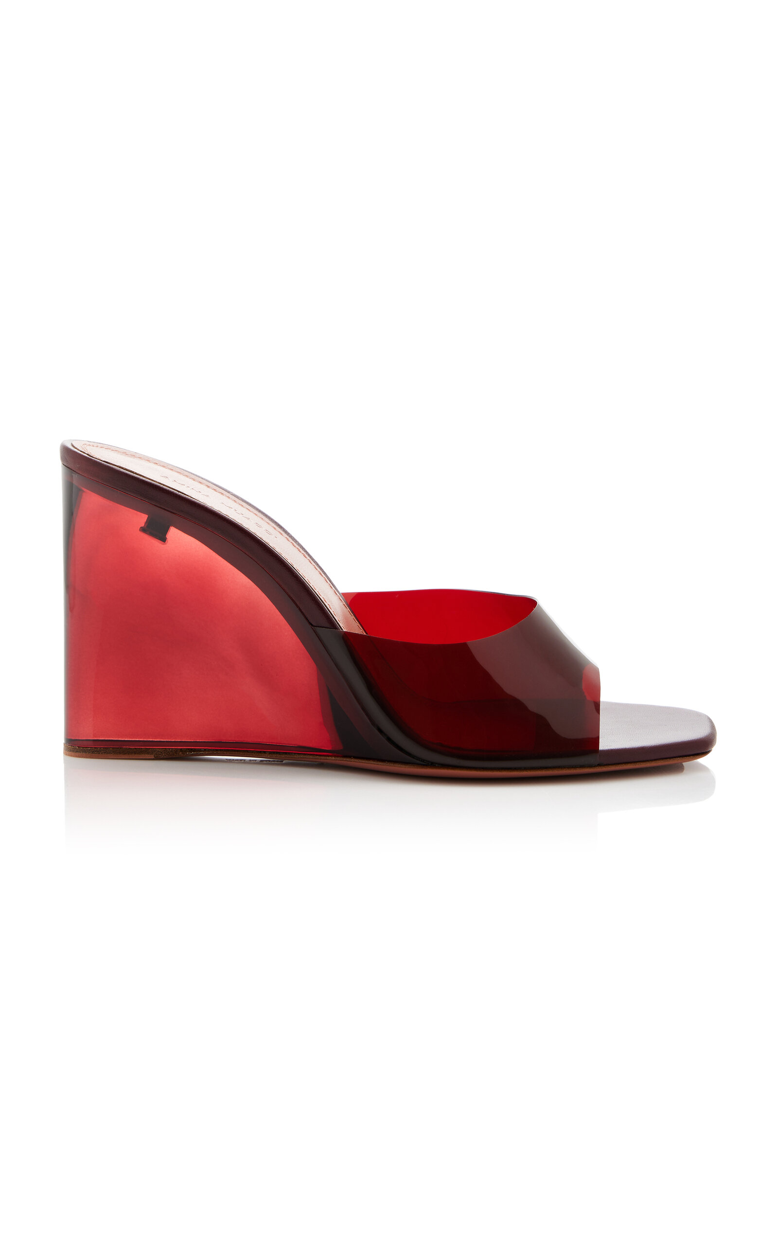 Amina Muaddi - Lupita PVC Wedge Sandals - Red - IT 41 - Moda Operandi