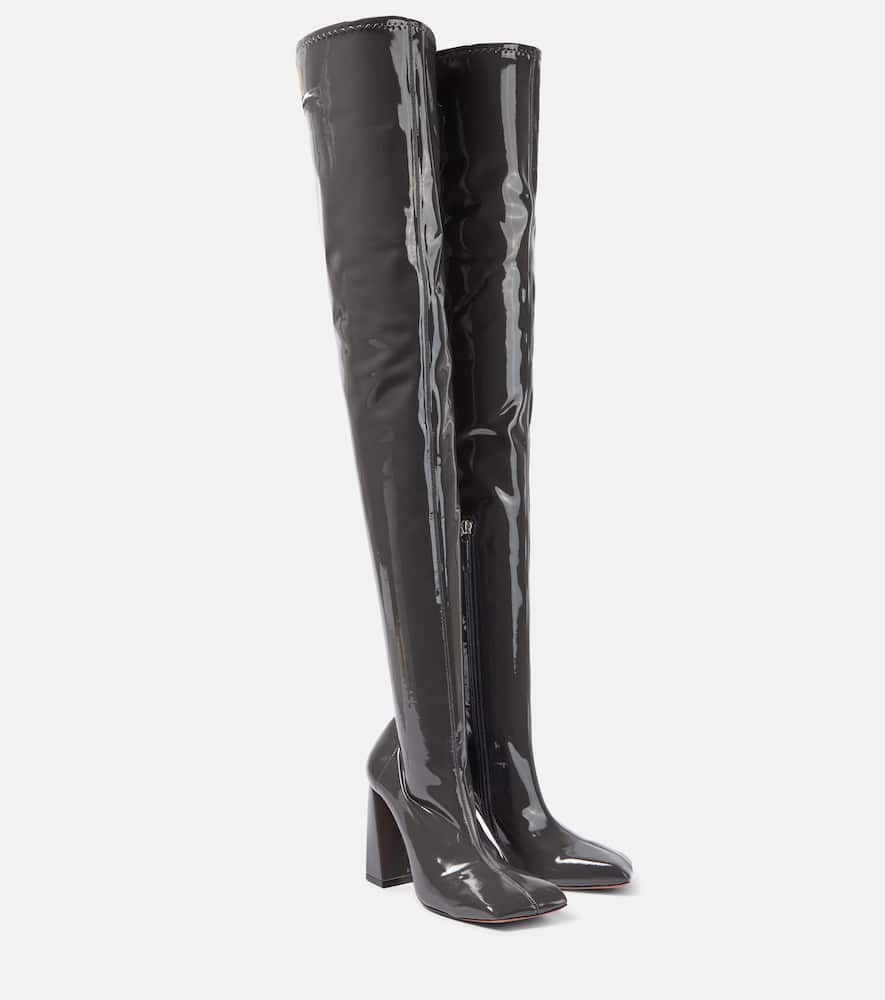 Amina Muaddi Marine Stretch 95 latex over-the-knee boots