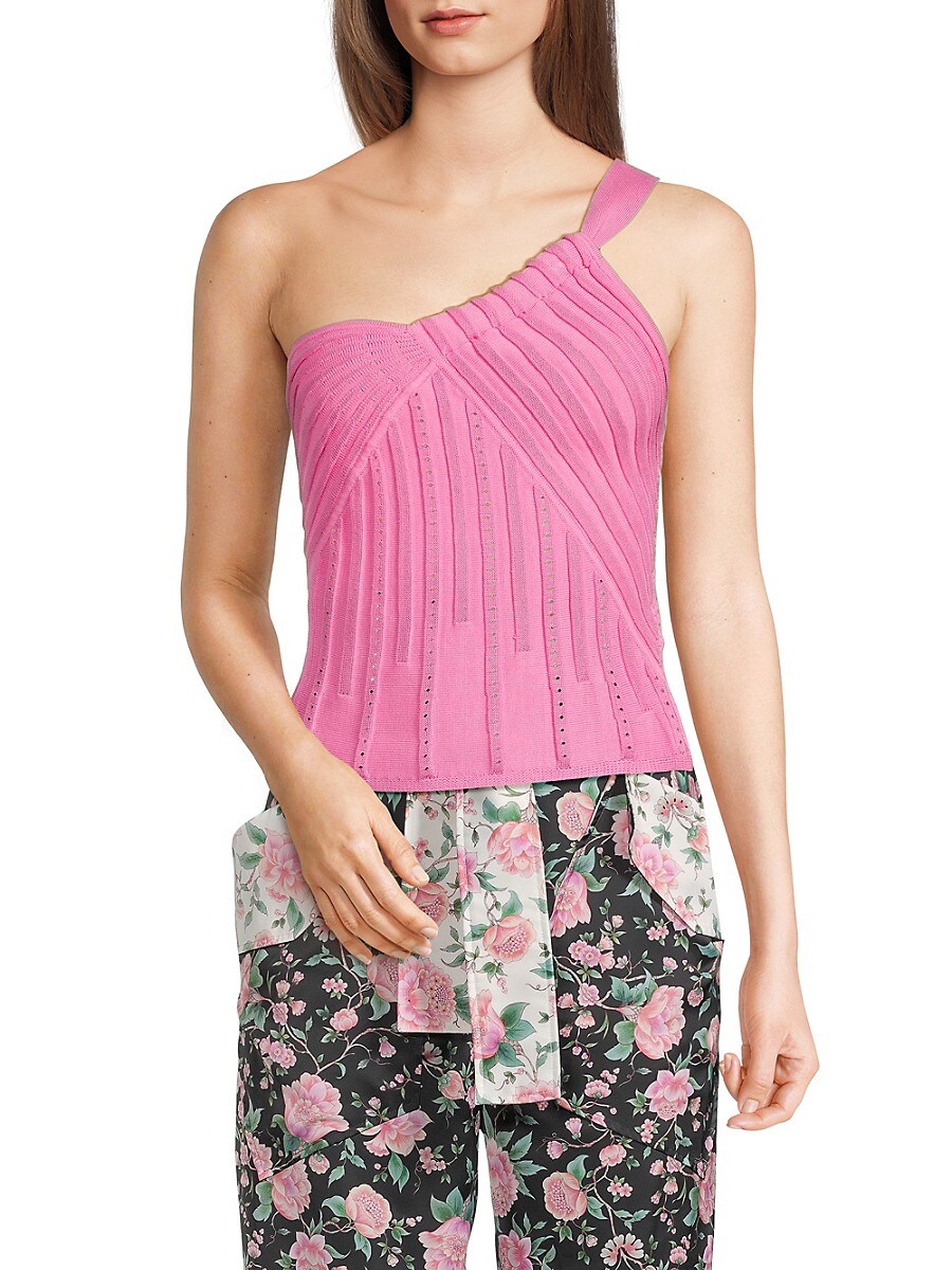 Amur Women's Rena Textured Knit Top - Pink Lotus - Size XS