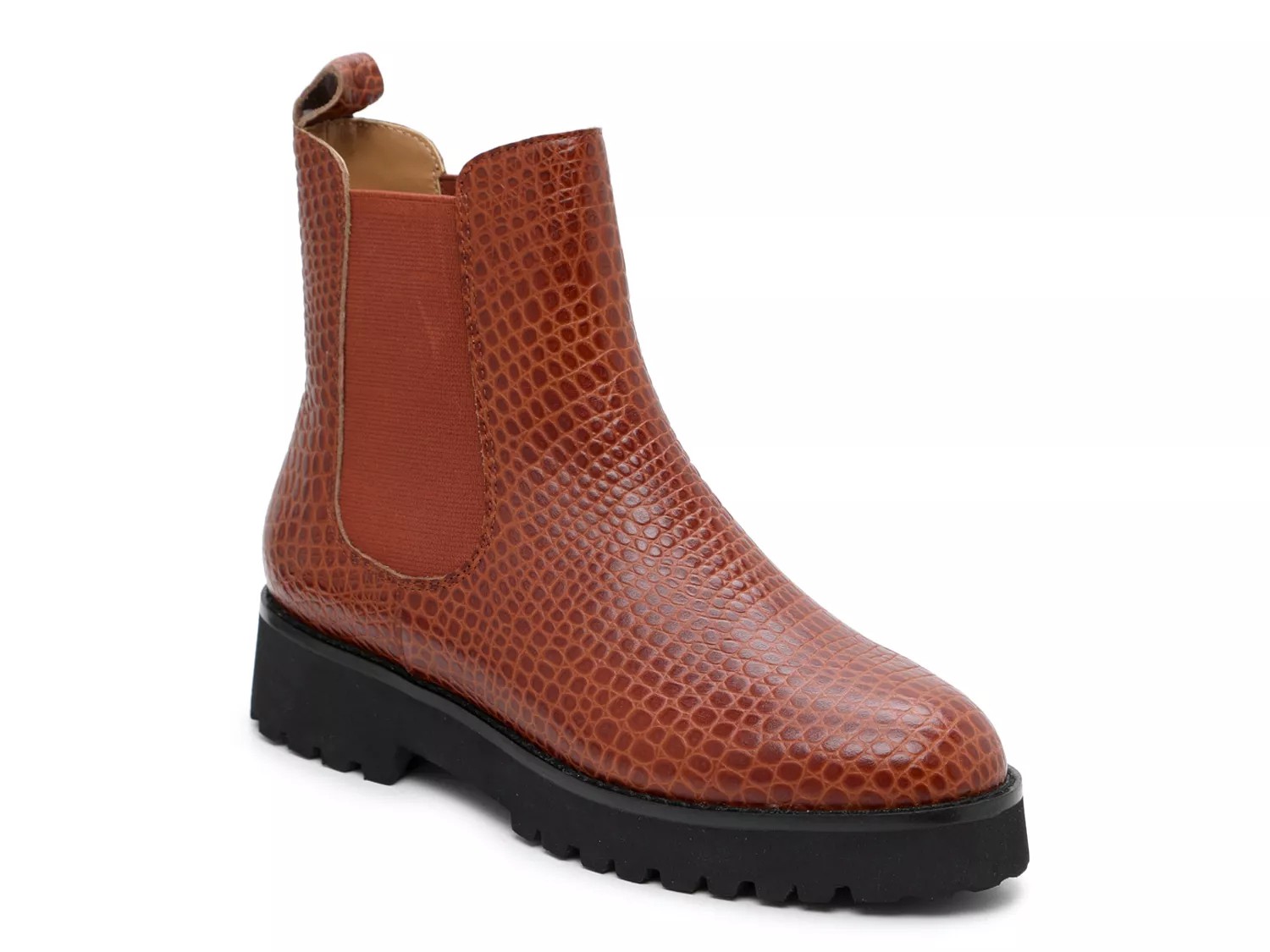 Andre Assous Peggy Chelsea Boot | Women's | Cognac Snake Print | Size 6 | Boots | Lug