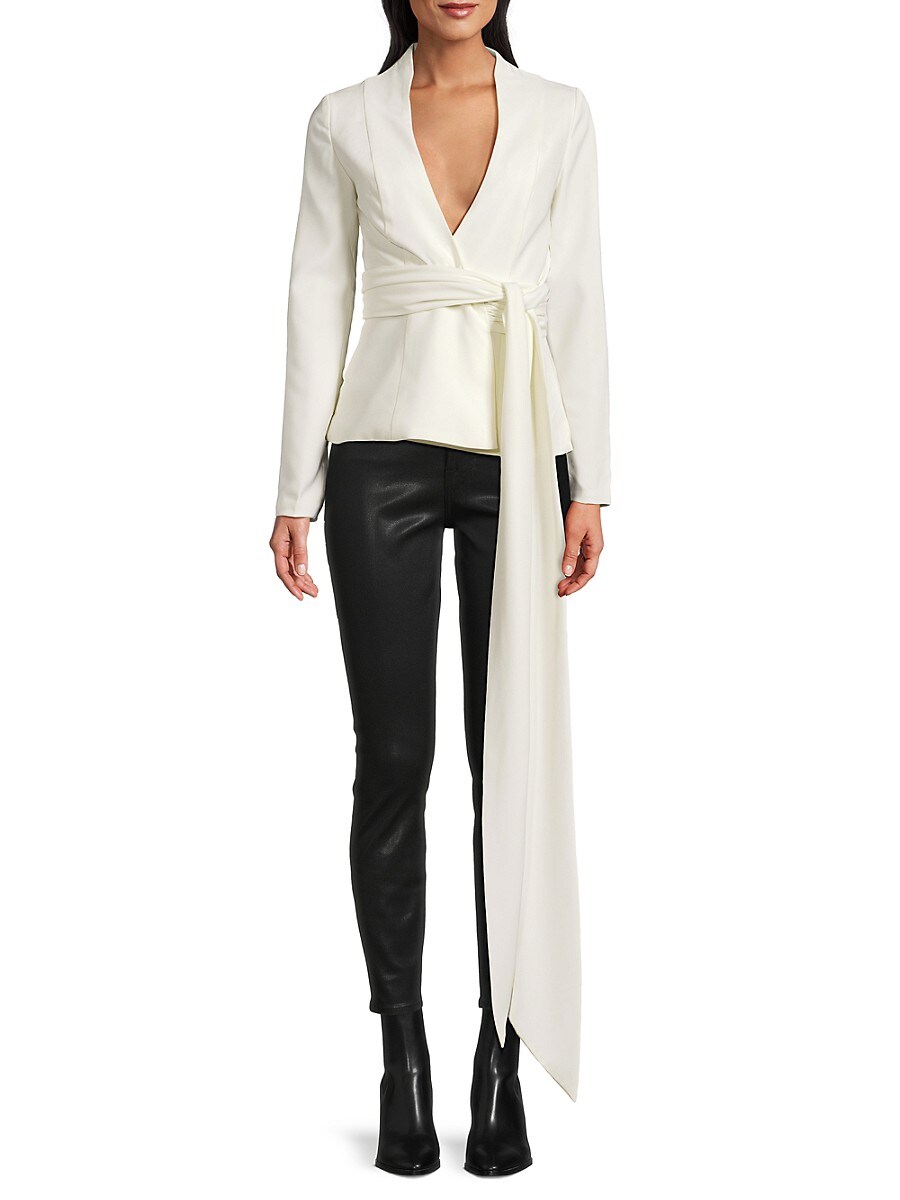 Andrea Iyamah Women's Illa Wrap Jacket - White - Size 4