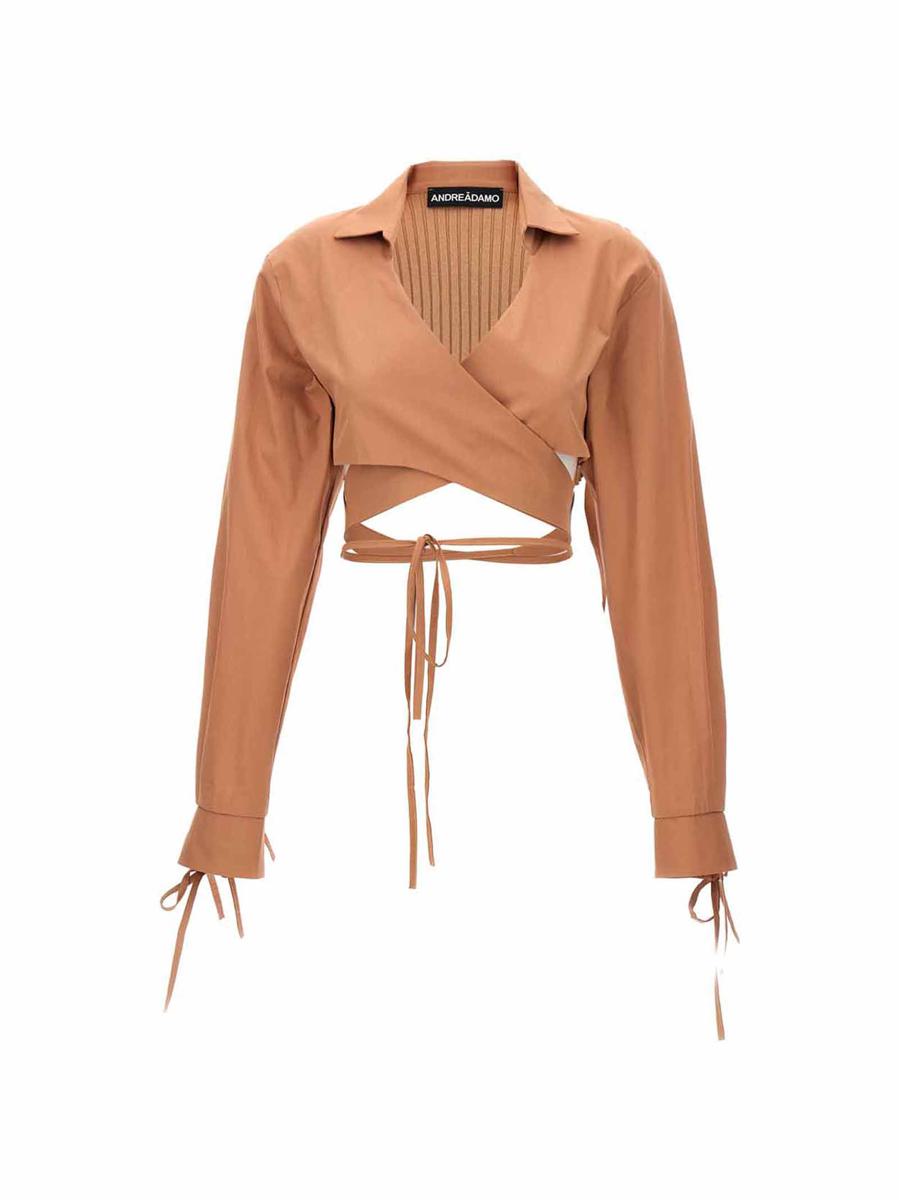 Andreādamo 'Criss Cross' Cropped Shirt