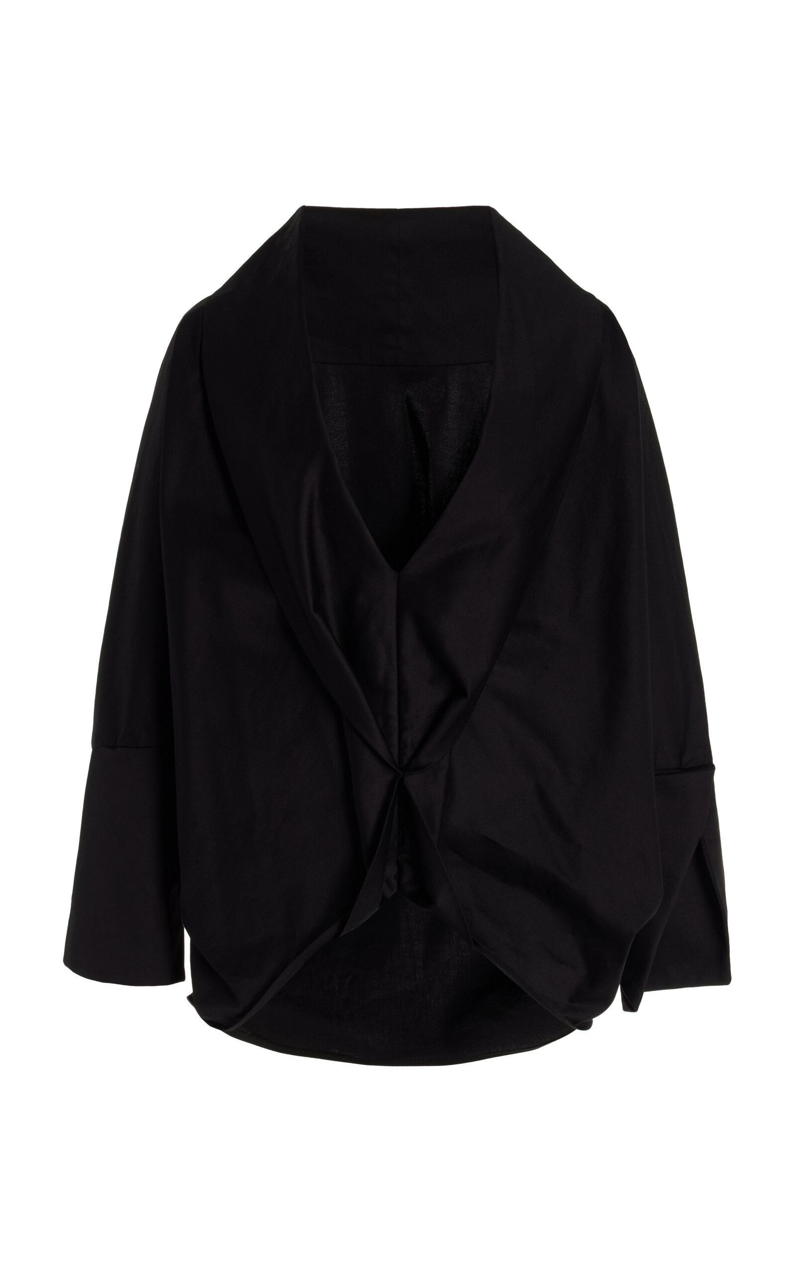 Andres Otalora - Muchos Latidos Off-The-Shoulder Cotton Poplin Top - Black - US 6 - Moda Operandi