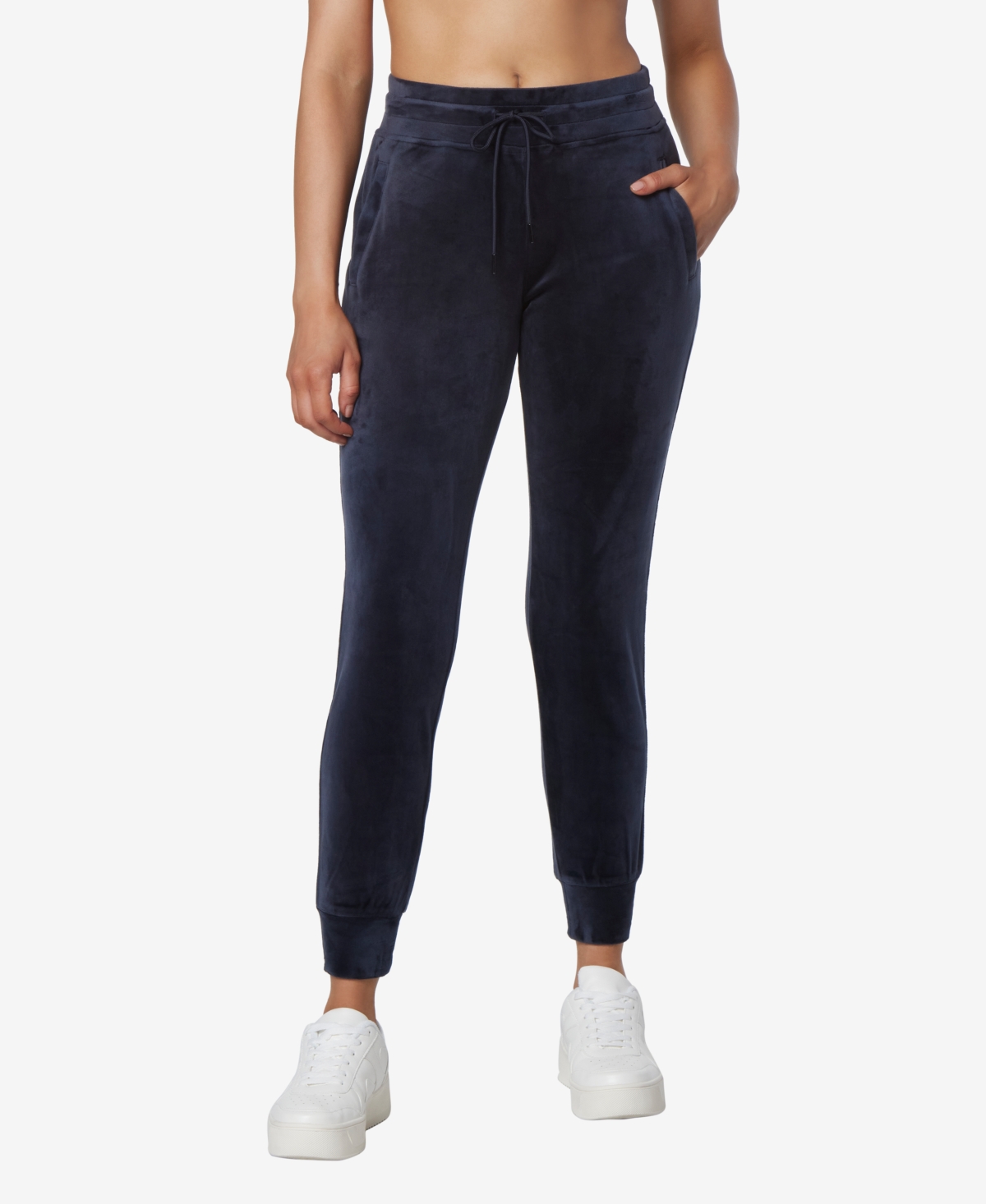 Andrew Marc Sport Women's Full Length Velvet Joggers - Ink