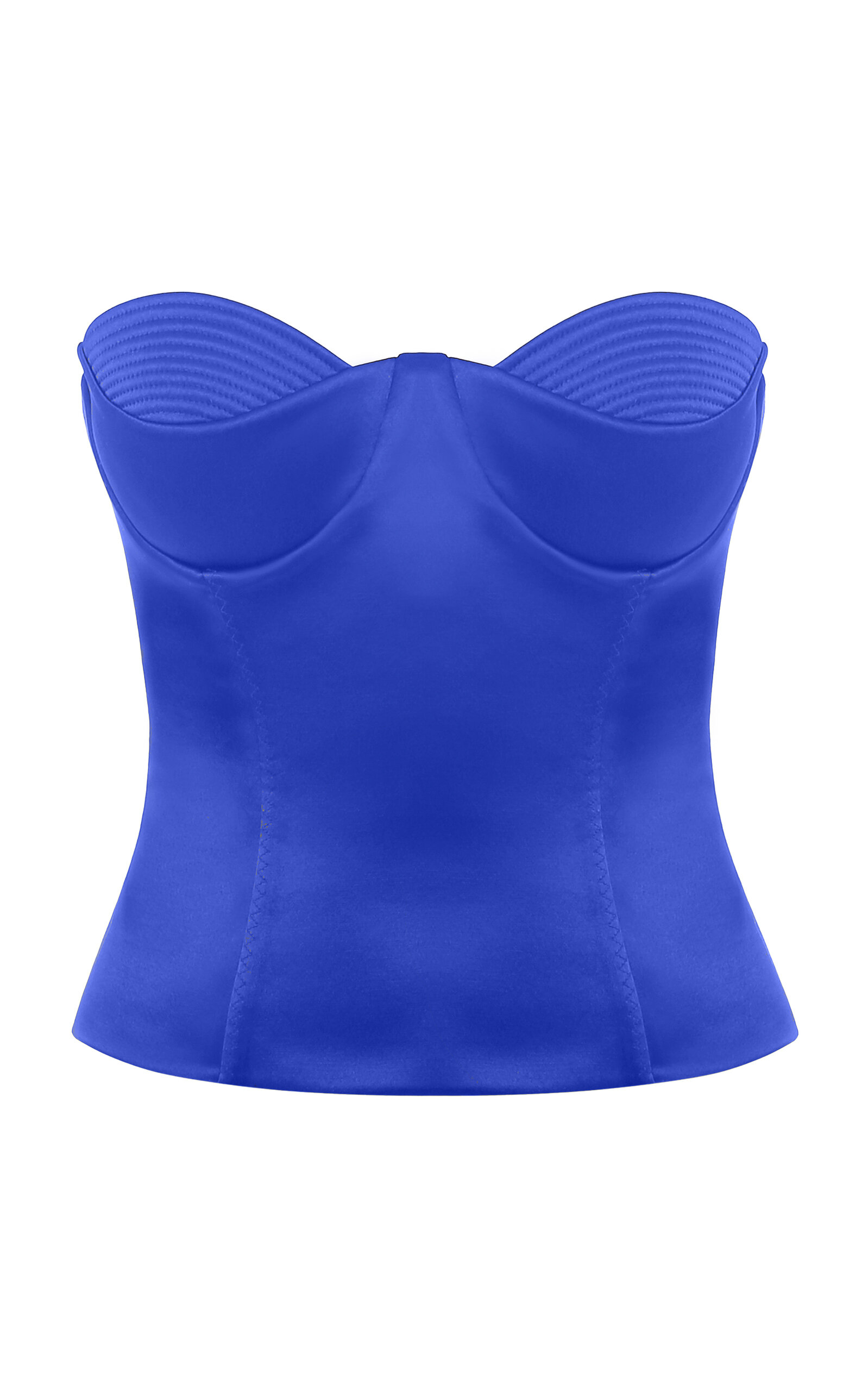 Anna October - Raya Satin Corset Top - Blue - M - Moda Operandi