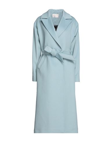 Annie P. Woman Coat Pastel blue Size 10 Virgin Wool, Polyamide, Cashmere