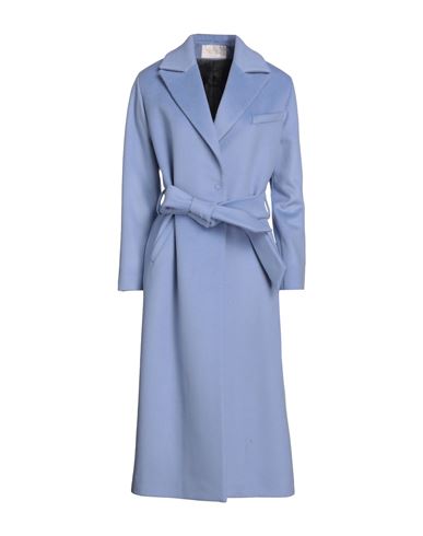 Annie P. Woman Coat Pastel blue Size 6 Virgin Wool, Polyamide, Cashmere