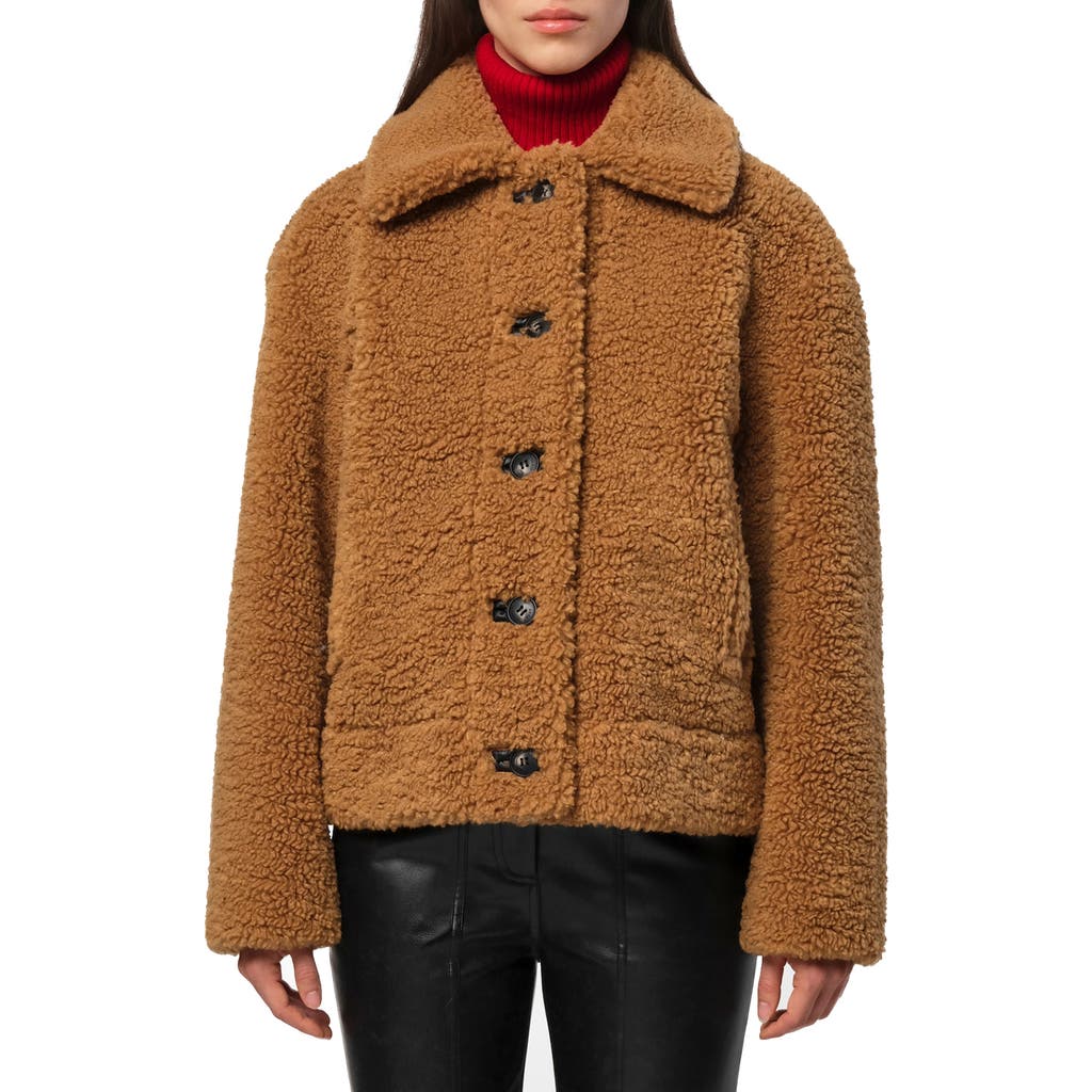 Apparis Charlie Reversible Faux Shearling Short Coat in Hazelnut at Nordstrom, Size X-Small