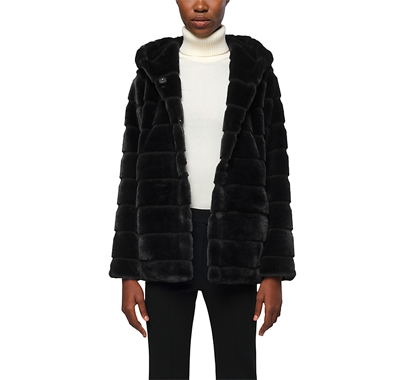 Apparis Goldy Faux Fur Hooded Short Coat