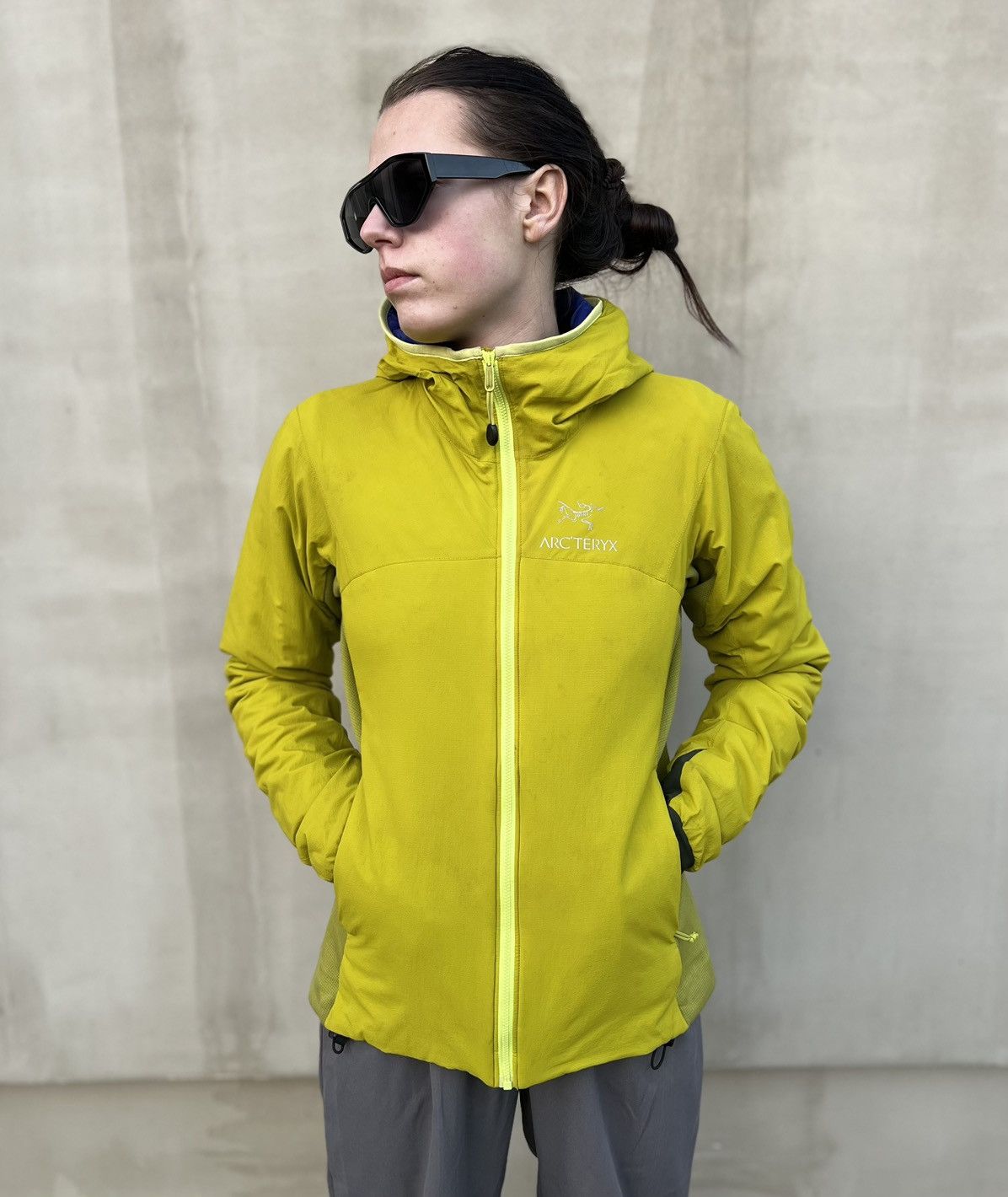 Arcteryx Women Hoody Jacket Full Zip Size M in Green/Yellow