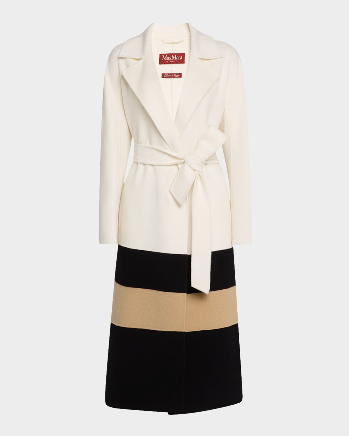 Arena Colorblock Wool Wrap Coat