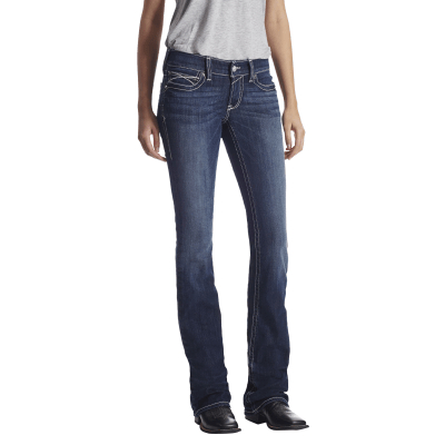 Ariat R.E.A.L. Low-Rise Stretch Rosy Whipstitch Bootcut Jeans for Ladies - Lakeshore - 34 - Long