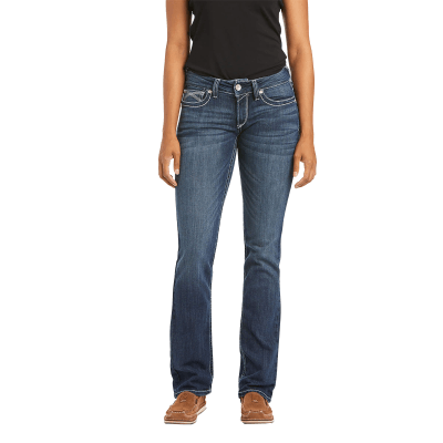 Ariat R.E.A.L. Midrise Stretch Ivy Stackable Straight-Leg Jeans for Ladies - Dresden - 25 Extra Long