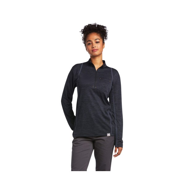 Ariat Rebar Evolution Half-Zip Long-Sleeve Top for Ladies - Black - XXL