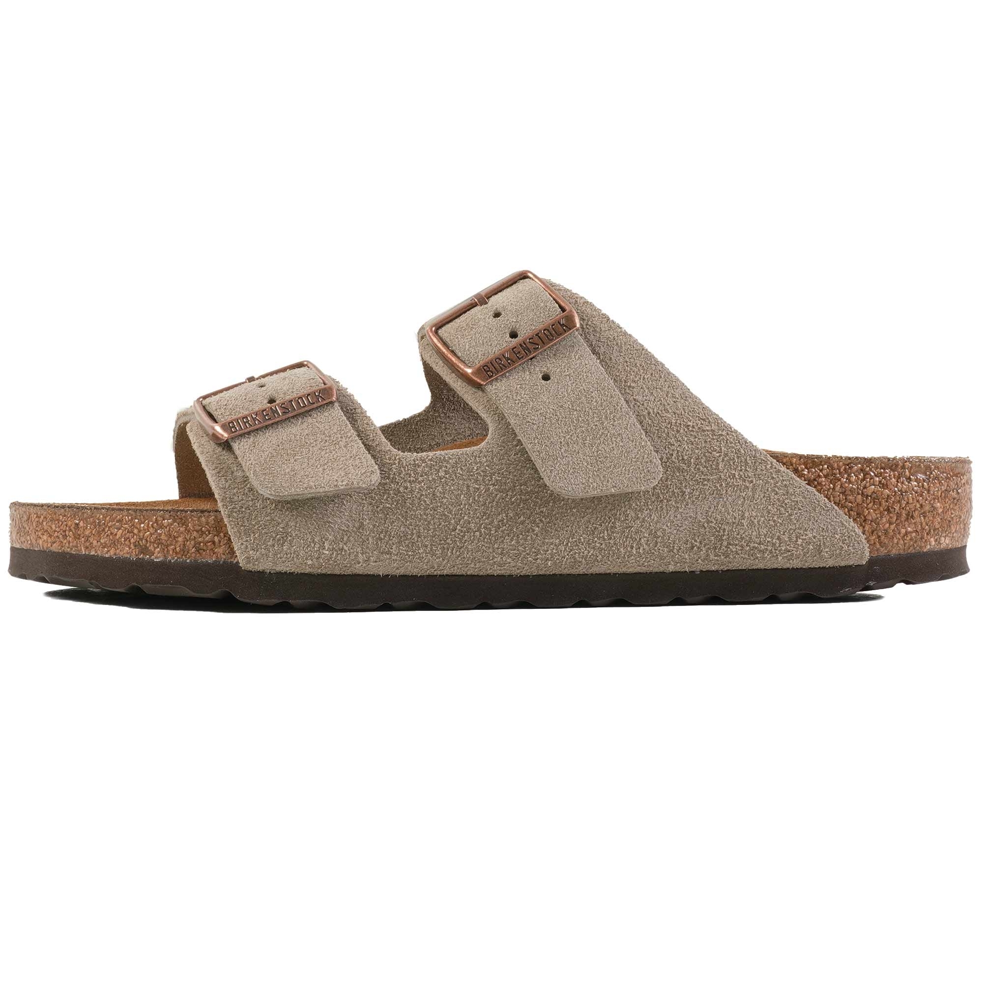 Arizona Suede Leather Sandals - Taupe