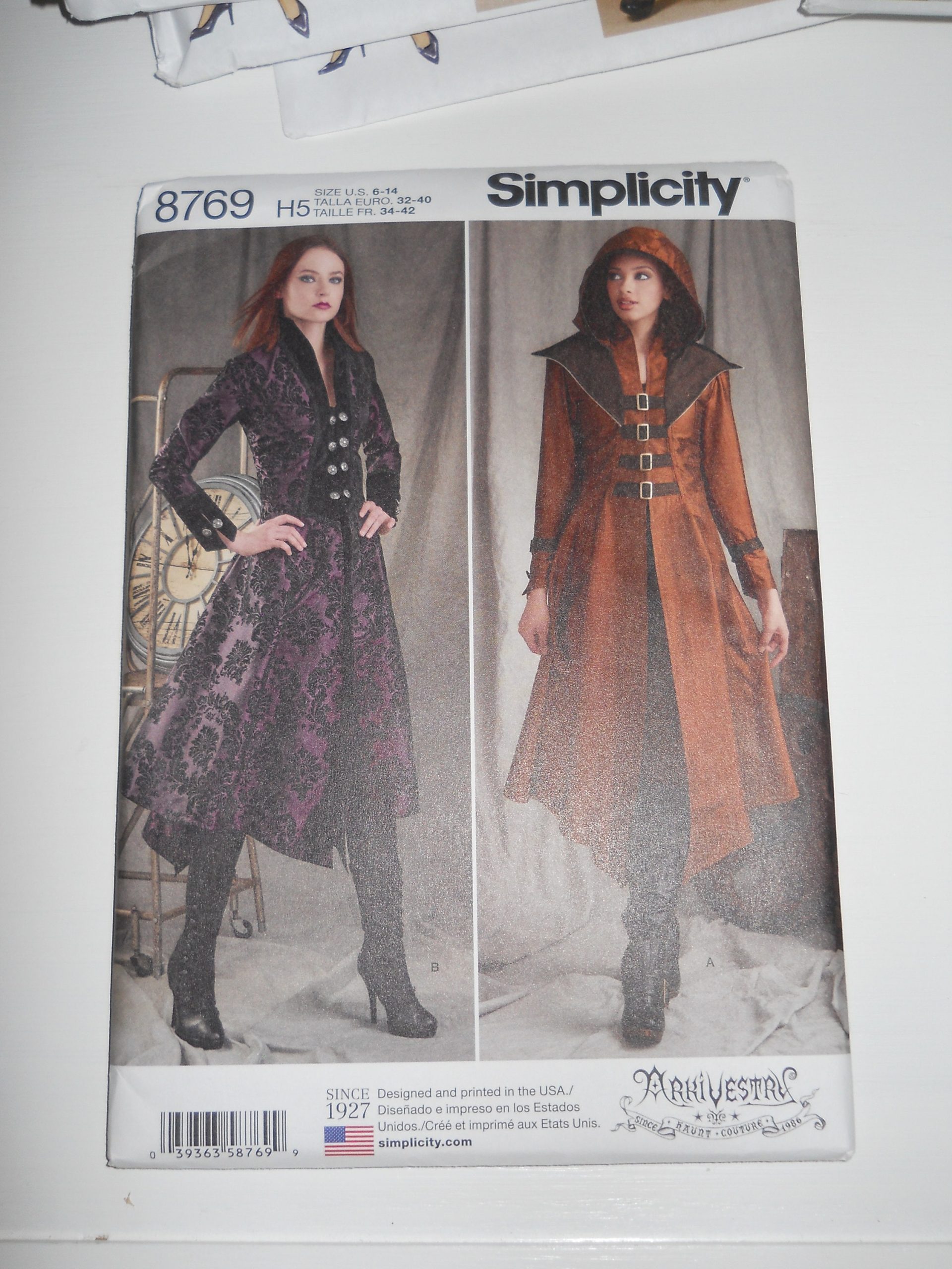 Arkivestry Couture Steam Punk Misses Jacket Simplicity 8769 H5 | 6-14 Sewing Pattern Fantasy Cosplay Victorian Military Coat