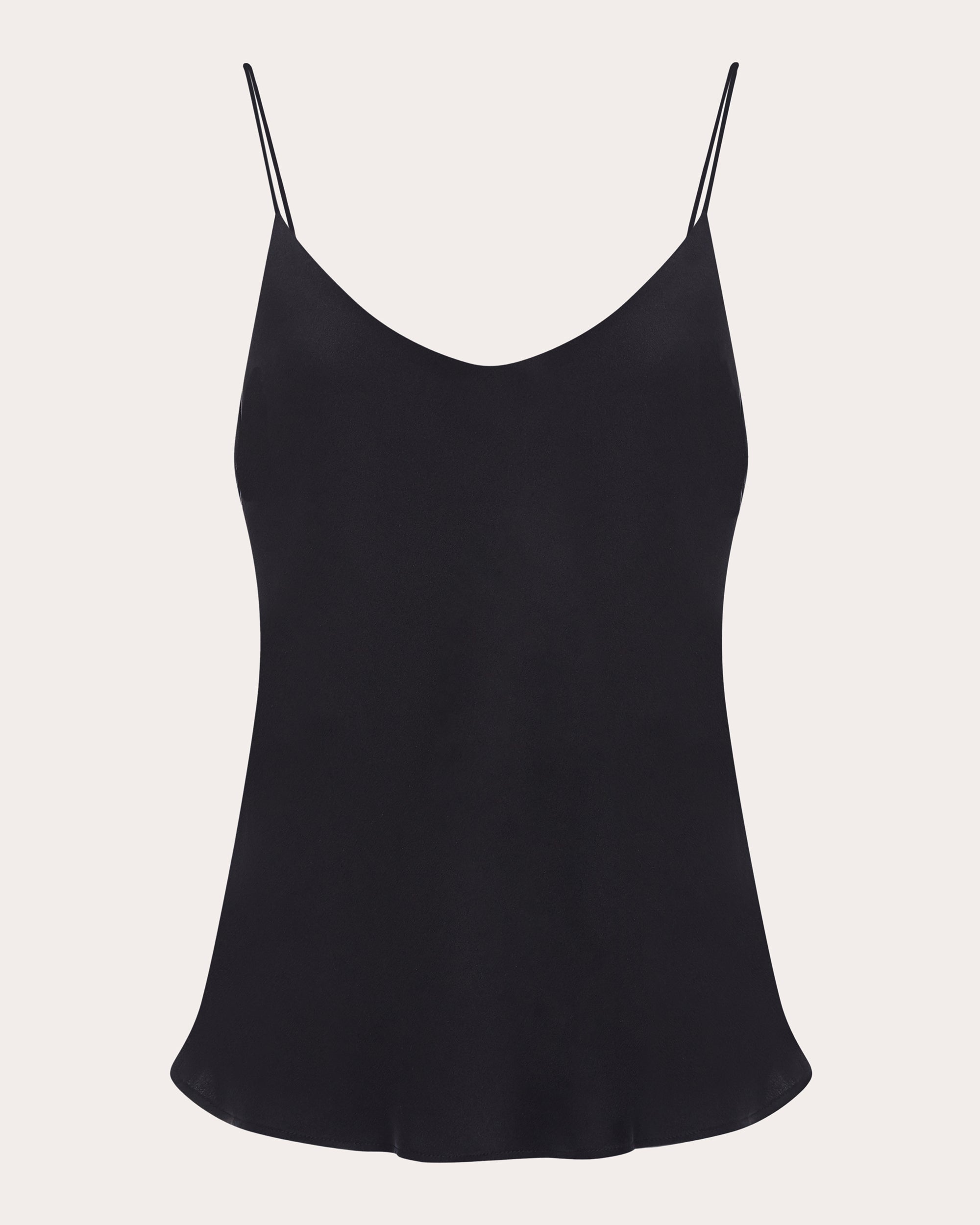 Asceno Women's Milos Silk Camisole Pajama Top in Black