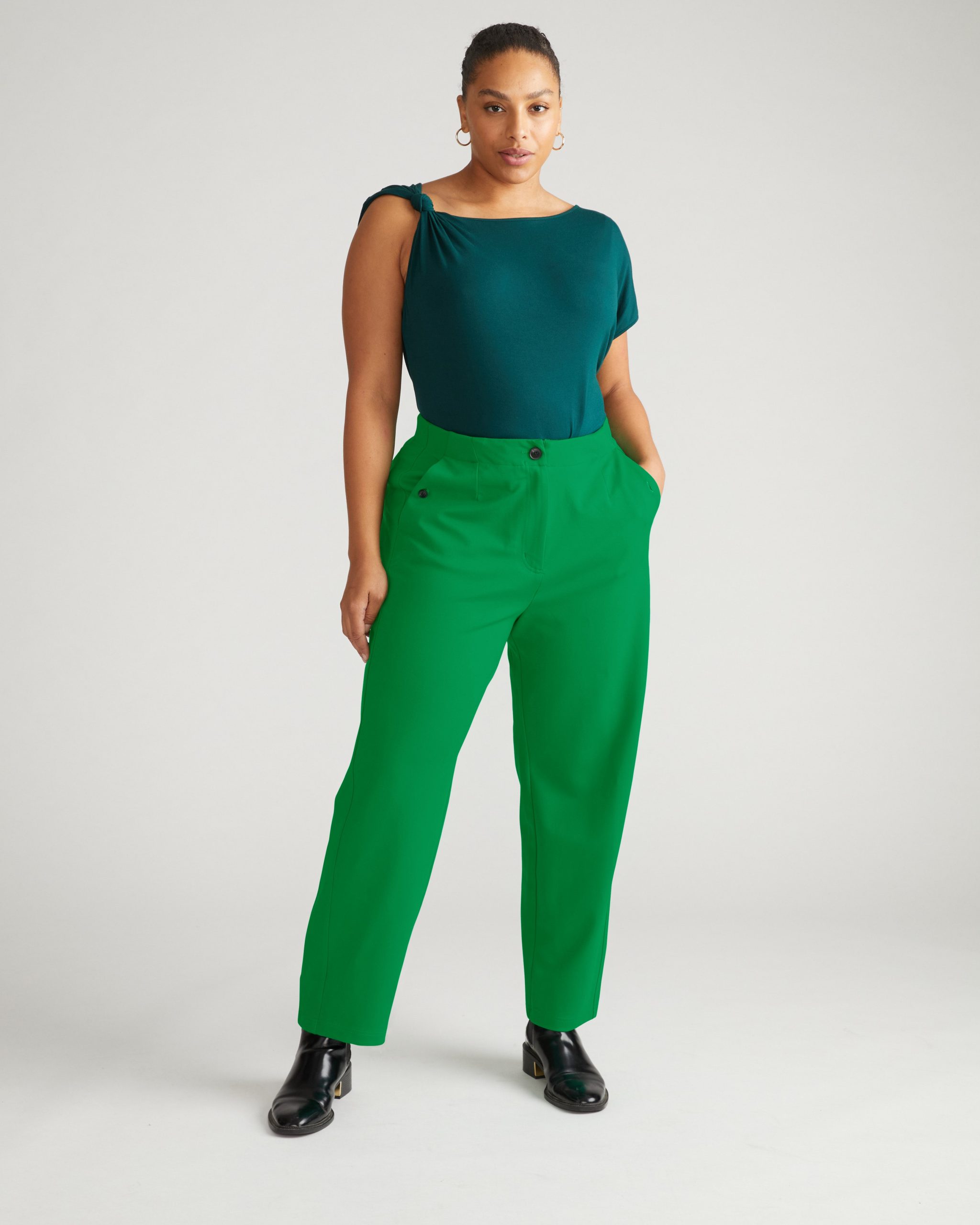 Audrey Tailored Ponte Pants - Vivid Green