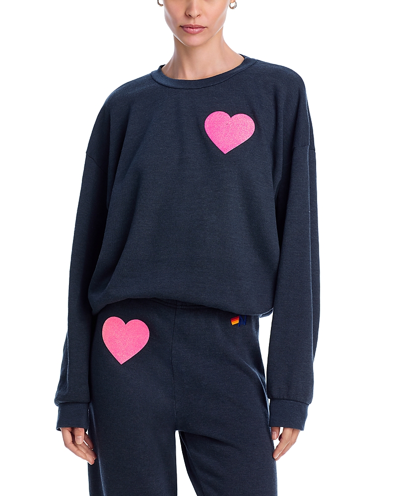 Aviator Nation Glitter Heart Sweatshirt