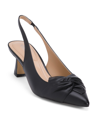 Avril Slingback Kitten Heels for Women | Leather/Man-Made Sole