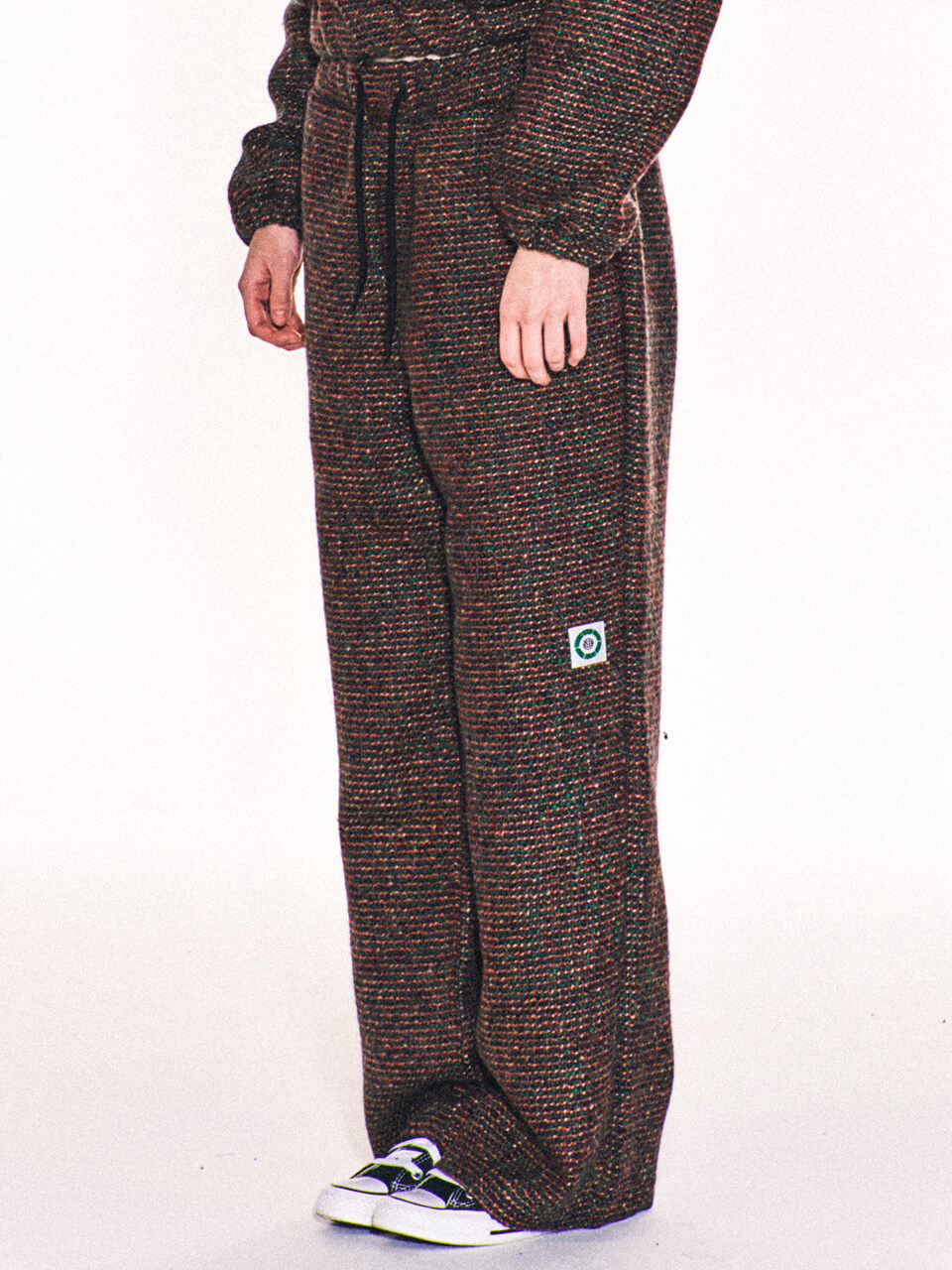 Avril Wide-Leg Tweed Pants _ Green