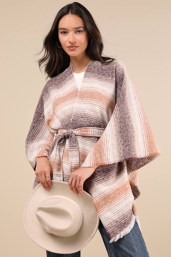 Ayleigh Beige Plaid Hat and Shawl Set