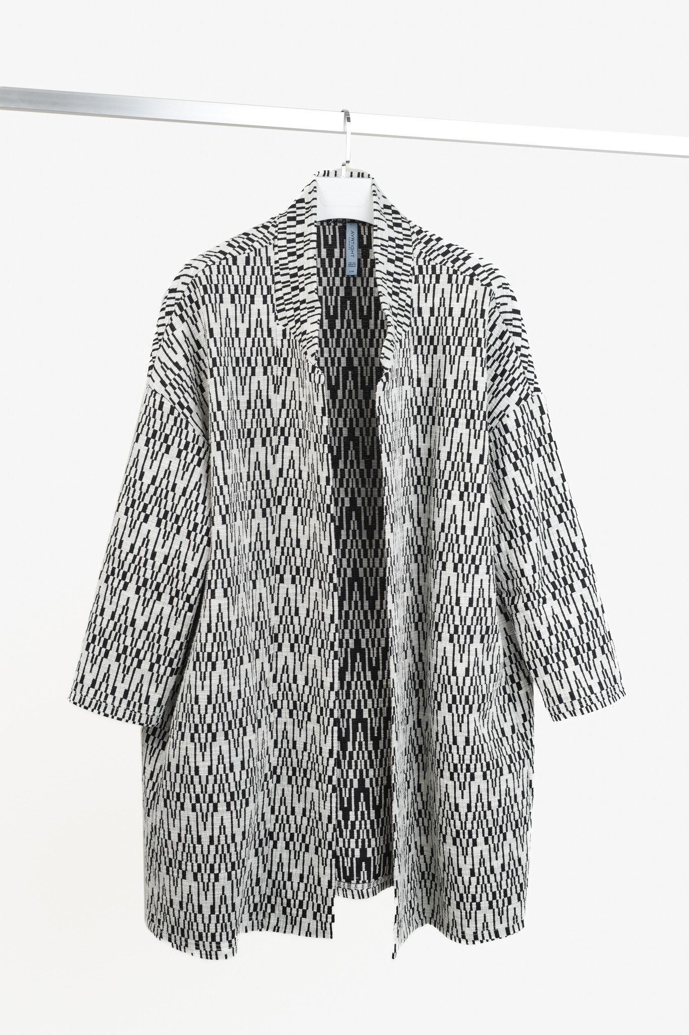 Ayrtight Black And White Duster Coat in Black/White, Women's (Size Large)