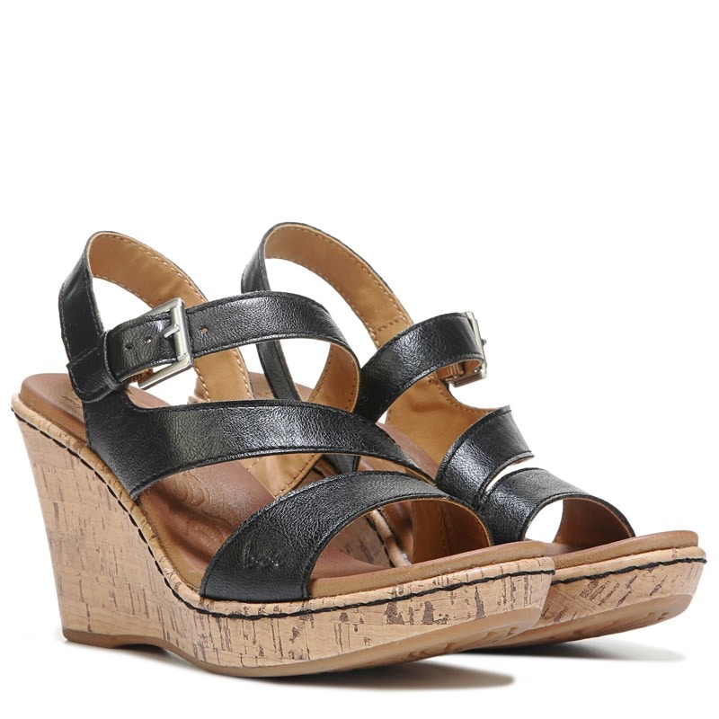 B. O.C. Women's Schirra Wedge Sandals (Black) - Size 10.0 M