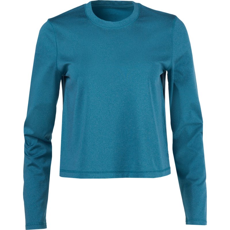 BCG Women's Rib Long Sleeve Crop Top Deep Lagoon, Small - Women's Core/Basic Tops at Academy Sports