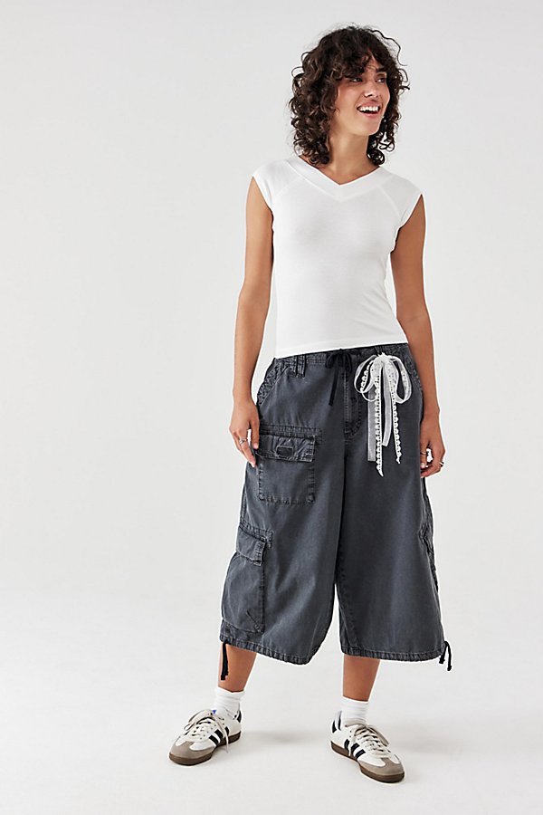 BDG Detroit Washed Black Cropped Cargo Pant in Black, Women's at Urban Outfitters