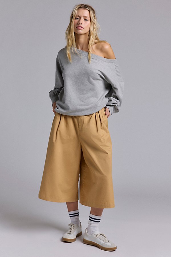 BDG Kari Twill Cropped Culotte Pant in Lark, Women's at Urban Outfitters