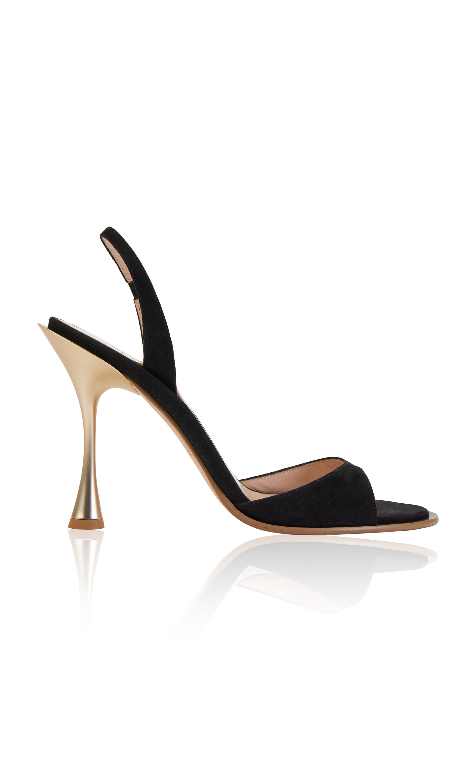 BETZBE - Betzbe Two-Tone Suede Slingback Sandals - Black - IT 37.5 - Moda Operandi