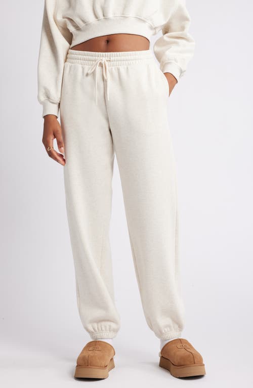 BP. Oversize Fleece Joggers in Beige Oatmeal Light Heather at Nordstrom, Size Small