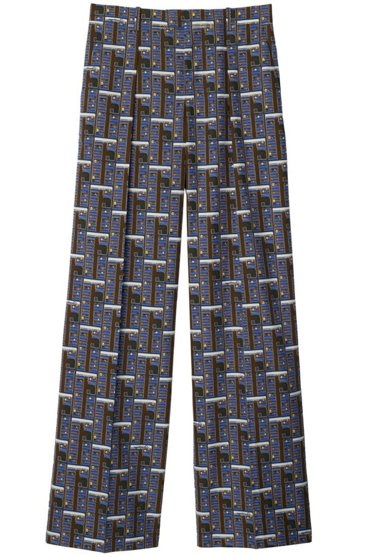 BUS SILK STRAIGHT-LEG TROUSERS