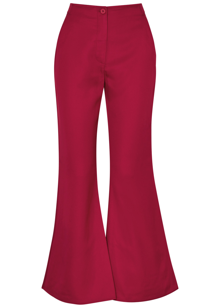 BY Malene Birger Amores Flared Twill Trousers - Red - 12