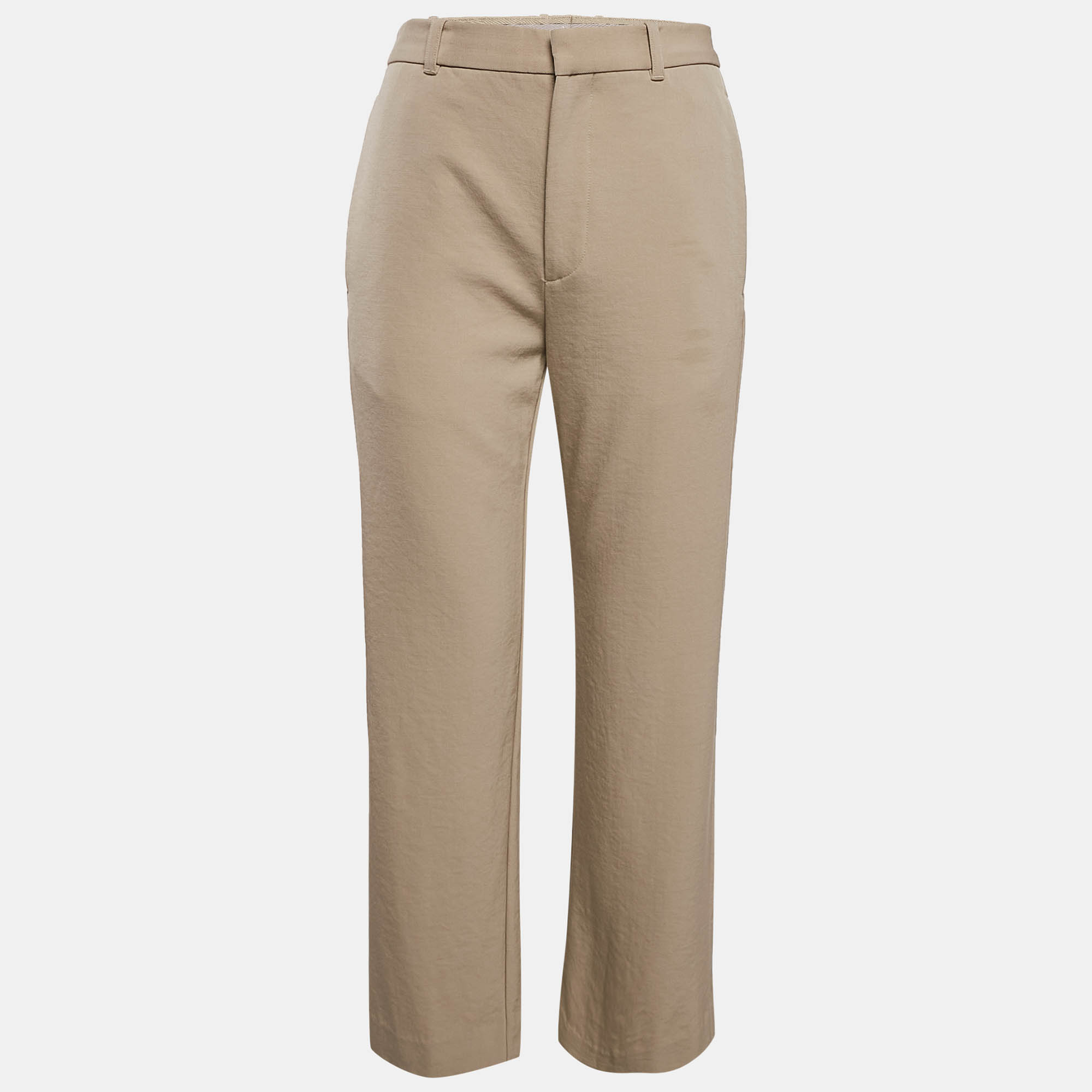 Balenciaga Beige Gabardine Straight-Leg Formal Trousers L