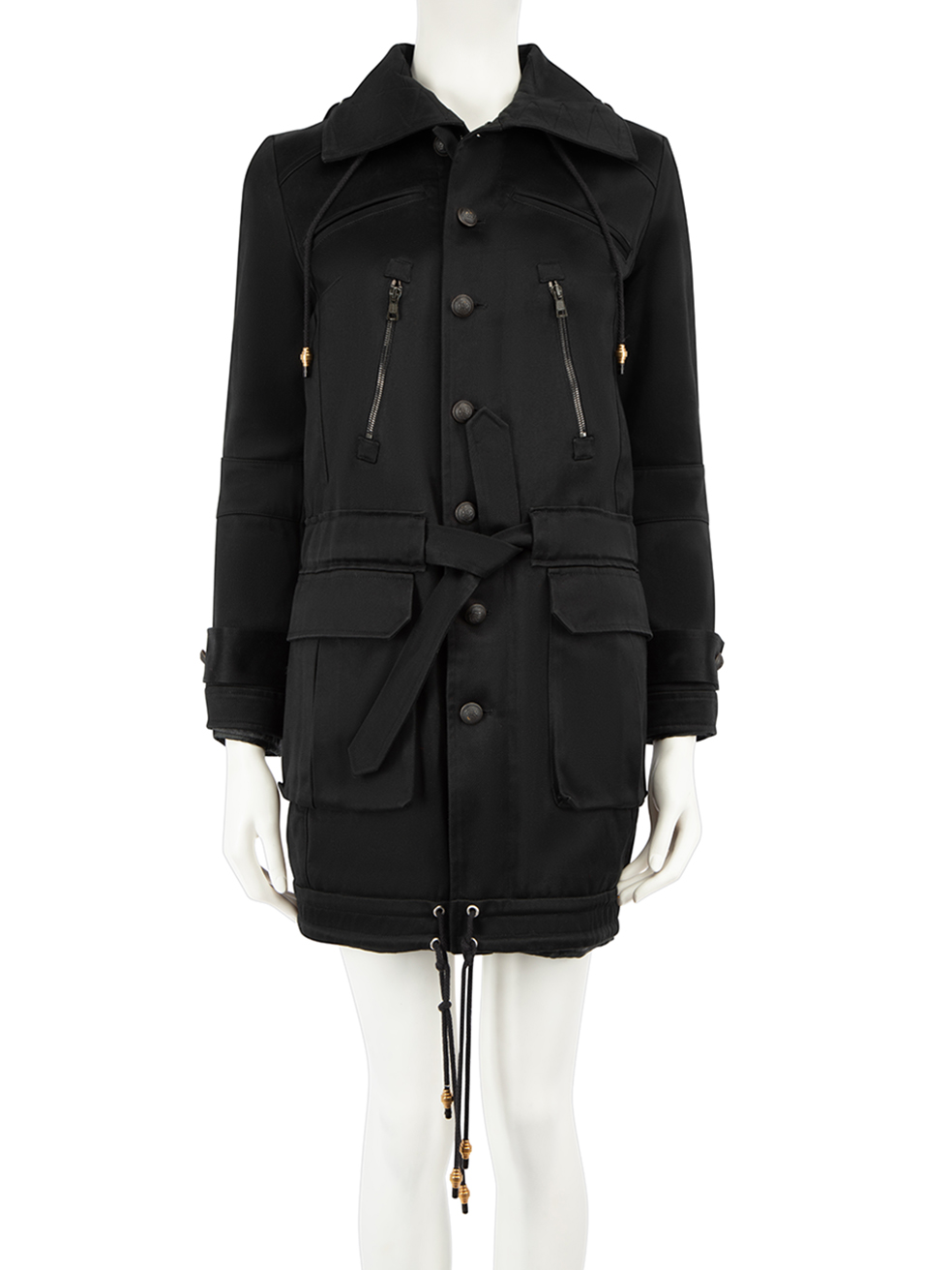 Balenciaga Black Trench Coat With Detachable Lining