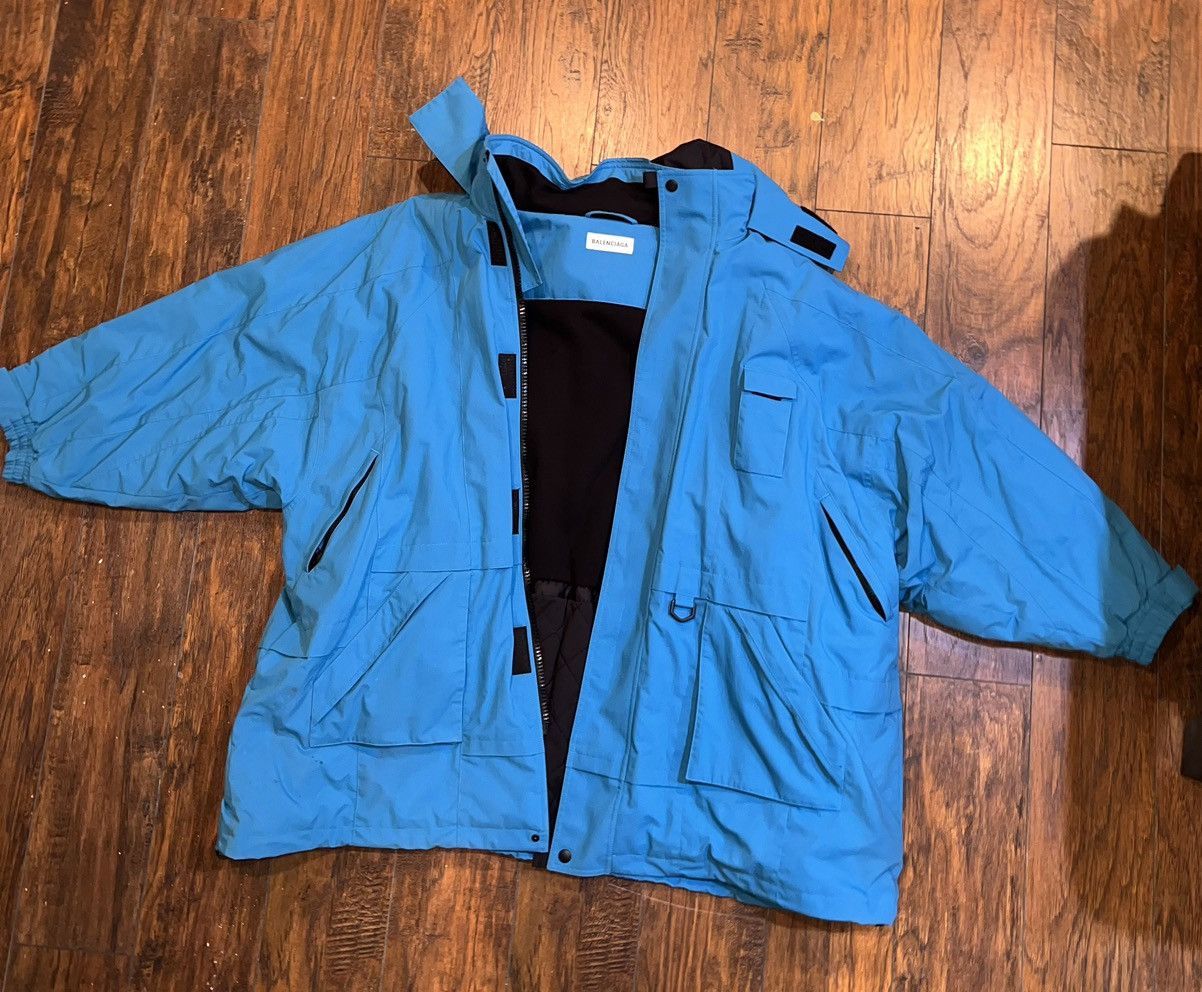 Balenciaga Oversized Blue Parka Jacket, Women's (Size 2XS)