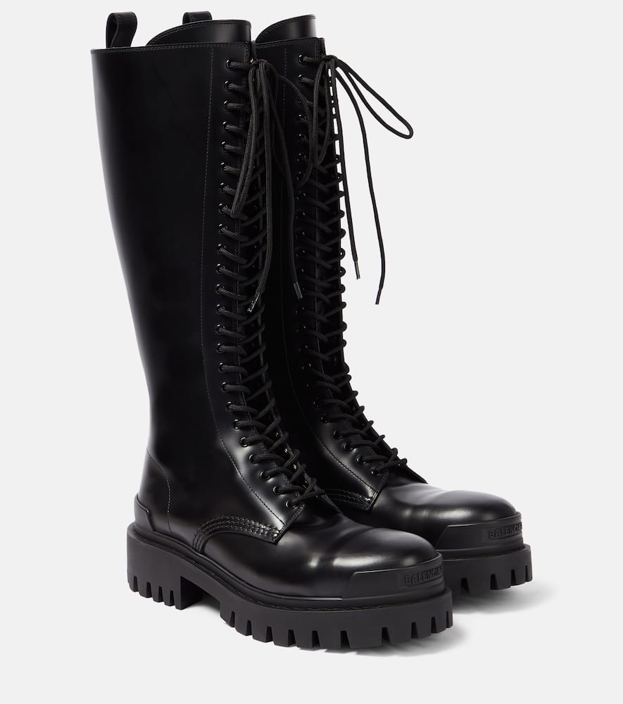 Balenciaga Strike leather lace-up boots