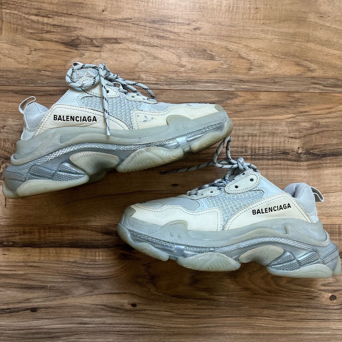 Balenciaga Triple S Clear Sole Chunky Sneakers in White, Women's (Size 7)