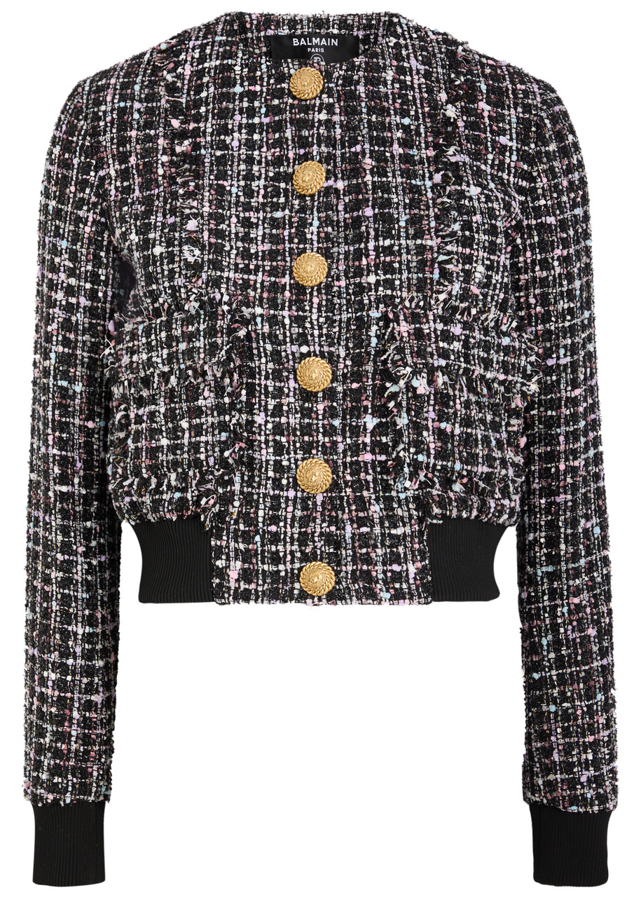 Balmain Metallic Tweed Bomber Jacket - Multicoloured 1 - 40 (UK12 / M)