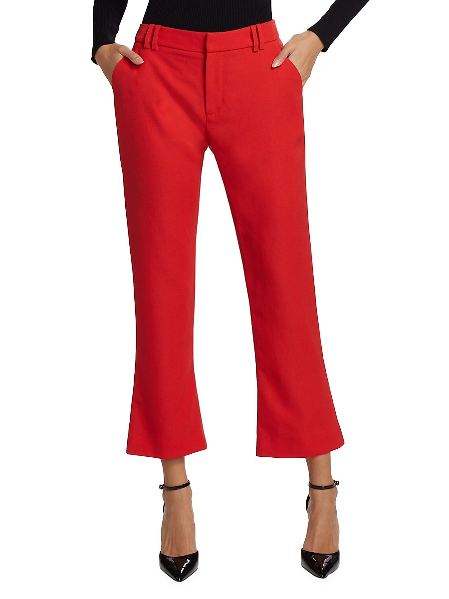 Balmain Women's GDP Wool Bootcut Trousers - Red - Size 38 (6)