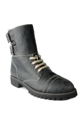 Band of Gypsies Women's Lug Sole Double Buckle Combat Boots, Black, 8M