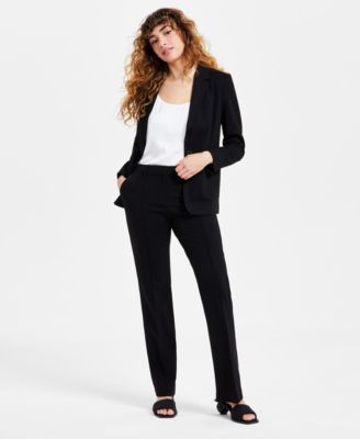 Bar Iii Womens Single Button Blazer Scoop Neck Camisole High Rise Compression Pants Exclusively At Macys